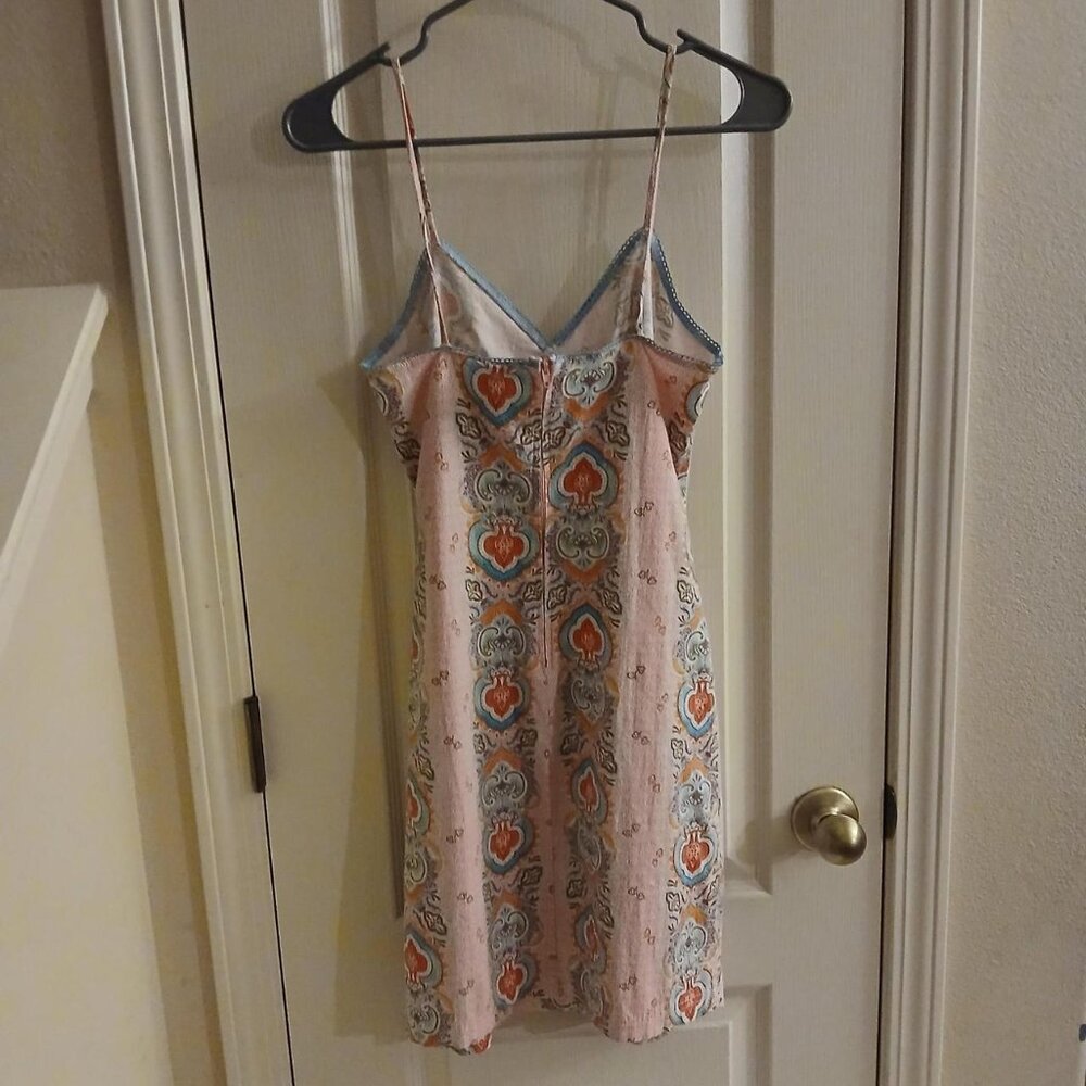 Anchor Blue Brand 90s Y2K Retro Vintage Boho Pink Slip Mini Dress Size Small - Picture 3 of 8